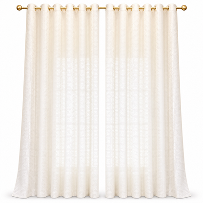 ✨ Geometric Jacquard Sheer Curtain – Light Filtering, Elegant, Durable 🕊️