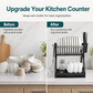 ⏰ Multi-Layer Steel Dish Drying Rack – Vertical Storage, Drip Tray, Tool-Free Install ✨