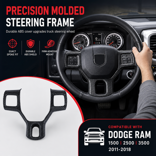 ⏰🚛 RAM Truck Steering Wheel Trim Cover – Carbon Look & Scratch Protection 🛠️✨