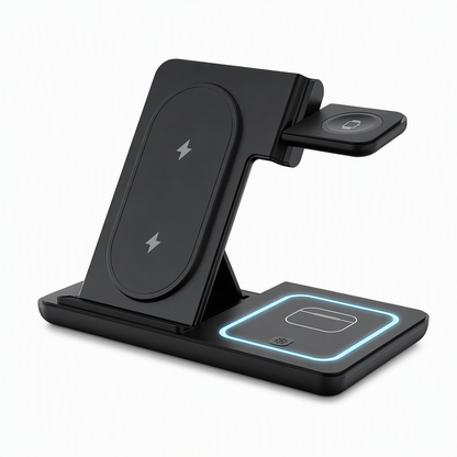 🏆 LIMITED-TIME 50% OFF! ⚡Foldable 3-in-1 Magnetic Wireless Charging Stand – Fast Charging Station for Phone, Watch & Earbuds